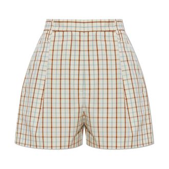 Victoria Beckham Short Shorts, female, Multicolor, Size: XS Plaid Pattern Shorts