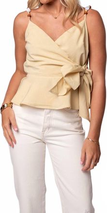En Saison Lowen Peplum Hem Top In Yellow