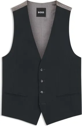 BOSS Melange slim-fit waistcoat in a wool blend