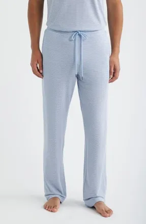 Daniel Buchler Feeder Stripe Modal Blend Pajama Pants in Blue Stripe at Nordstrom, Size Xx-Large