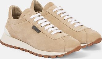 Brunello Cucinelli Sneakers in suede con monili