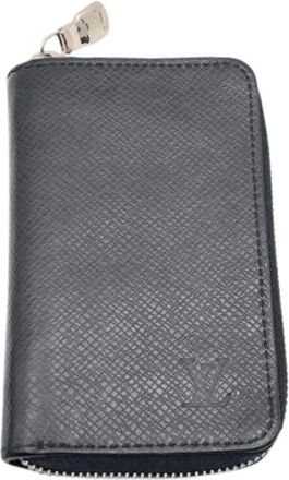 Louis Vuitton Pre-owned Wallets, male, Black, Size: ONE SIZE Pre-owned Taiga Leather Wallet