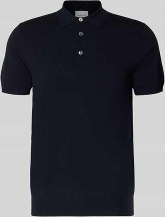 Profuomo Slim Fit Poloshirt aus Lyocell-Mix mit Seiden-Anteil in Marine, Gr&ouml;&szlig;e XXL