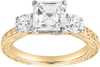 LuvMyJewelry Rosalind 14K Gold 2.75 Ct Princess Lab Grown Diamond Engagement Ring in 14K Yellow Gold at Nordstrom