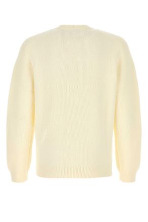 Maison Kitsun&eacute; Mens Ivory Cotton Blend Sweater Milk Exterior: Nylon Felpe