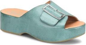 Kork-ease York Platform Slide Sandal in Teal Leather at Nordstrom Rack, Size 10