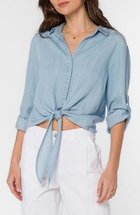 Velvet Heart Solange Crop Tie Front Top in Catalina Sky at Nordstrom Rack, Size X-Small