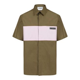 Iceberg Comfort Fit Shirt met Korte Mouwen - Heren - Korte mouwen Overhemden - Groen - L - Katoen - Overhemden