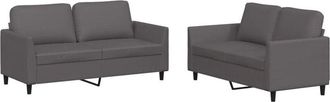 vidaXL Vidaxl - Juego de sofás con cojines 2 piezas cuero sintético gris