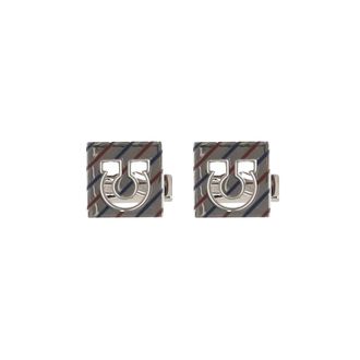 Ferragamo Square Brass Cummerband Clasps - male - Ferragamo - Clips Bars - Multicolor - ONE SIZE - Accessories