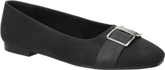 Easy Street Keely Flat in Black Matte-Croco at Nordstrom, Size 9.5
