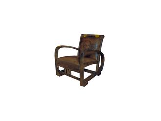 Venta-Unica.com Sill&oacute;n de piel flor envejecida TRAVEL - Marr&oacute;n