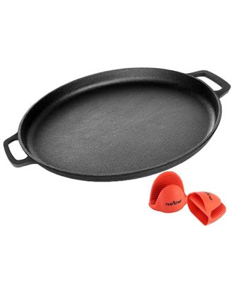 Nutrichef 14In Cast Iron Pizza/Baking Pan