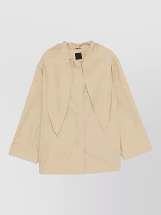 Toteme cotton scarf hood high neck jacket