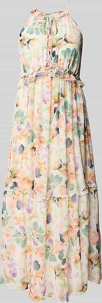 Jake*s Cocktailkleid mit Schlüsselloch-Ausschnitt in Apricot Melange, Größe 34