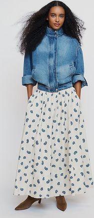 Maeve Jacie Poplin Printed Maxi Skirt