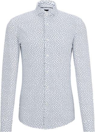 BOSS Slim-fit shirt in printed performance-stretch fabric