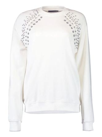 Le Superbe crystal-embellished sweatshirt - women - Polyester/Cotton - L - White