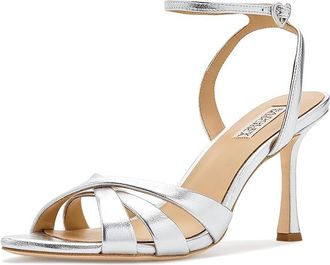 Badgley Mischka Xeilani Womens Sandals Silver Leather : 8.5 M, Synthetic