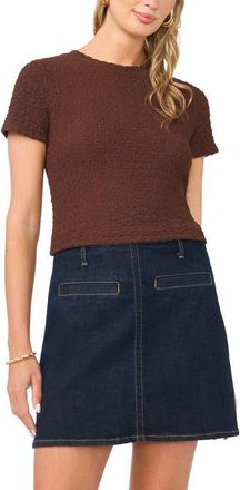 Vince Camuto Textured Crewneck T-Shirt in Mocha at Nordstrom, Size X-Large