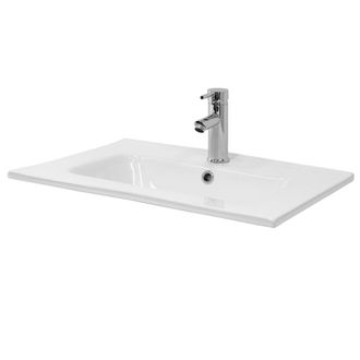 ML Design Lavabo cer&aacute;mica lavamanos com&uacute;n pila para aseo de ba&ntilde;o blanco