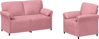 vidaXL Juego De Sof&aacute; 2 Uds. Rosa Terciopelo Vidaxl