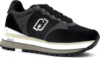 Liu Jo Maxi Wonder 57 Sneaker - Dames - Sneakers - Zwart - 35 EU - Leer - Schoenen