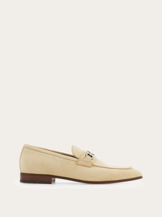 Ferragamo Men Moccasin with Gancini ornament Beige Size 10.5