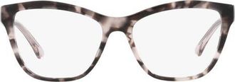 Emporio Armani 52mm Cat Eye Optical Glasses in Shiny Pink Havana /Demo Lens at Nordstrom