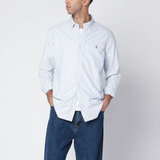 Polo Ralph Lauren Camicia Oxford azzurra/bianca a righe Custom-fit
