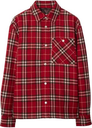 Burberry Check Wool Flannel Overshirt, Size X-Small