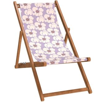 Vent de Boh&egrave;me Silla plegable de haya con estampado flores lila