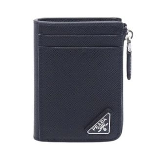 Prada Pre-owned Wallets, unisex, Black, Size: ONE SIZE Pre-owned Saffiano Leather Card Coin Case