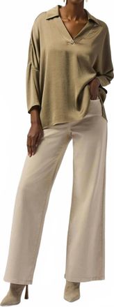 Joseph Ribkoff V-Neck Collar Long Sleeve Top In Java