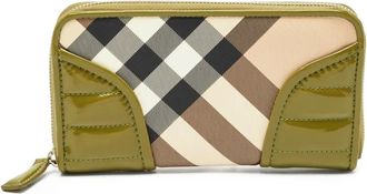Burberry Nova geruite portemonnee met ruiten - Groen