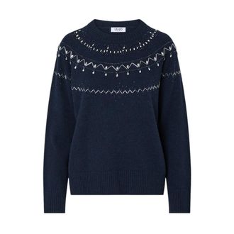 Liu Jo Maglia girocollo con decorazioni gioiello - - Knitwear - Donna - Blu - M