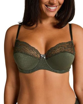 Hunkem&ouml;ller Sophie Non-Padded Underwired Bra in Deep Depths at Nordstrom, Size 38Ddd