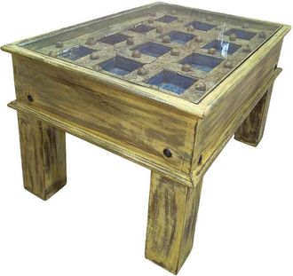 Wanderlust Deco Mesa De Centro De Madera Artesanal 77x56x45h Cm