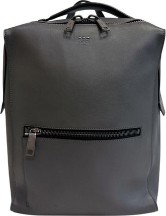 Fendi Gray Leather Backpack (Pre-Owned)