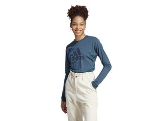 adidas Winners 3.0 Long Sleeve Womens Clothing Arctic Night Mel : LG, Cotton/Polyester