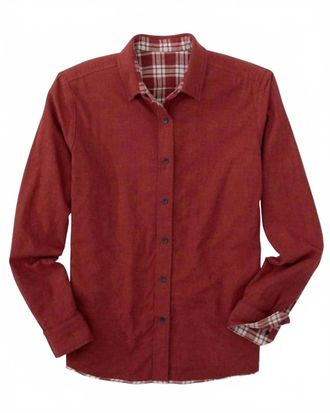 Southern Tide Melbourne Reversible Plaid Sportshirt In Heather Tuscany Red