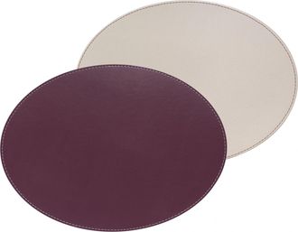 FreeForm Ovales Wende-Tischset Duo 45 x 34 cm, Pflaume/Elfenbein