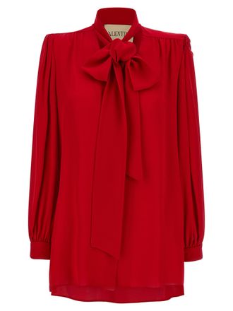 Valentino Garavani Red Silk Womens Blouse
