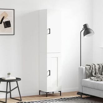 vidaXL Aparador Alto Madera Contrachapada Blanco 34,5x34x180 Cm Vidaxl