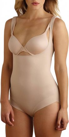 TC Fine Intimates Shape Away Open-Bust Bodybriefer In Beige
