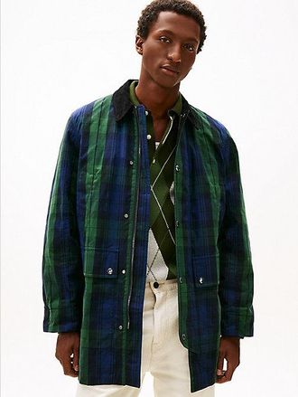 Tommy Hilfiger Waxed Tartan Check Relaxed Barn Jacket