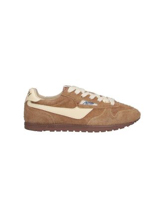 Autry Low-Profile Suede Sneakers with Cream Accents