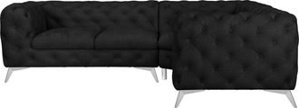 HOME AFFAIRE Chesterfield-Sofa »Ecksofa GLYNIS L-Form mit Wellenunterfederung, Masse B/T/H 323/264/75cm« aufwändige Knopfheftung, moderne Chesterfield Optik, Fussf