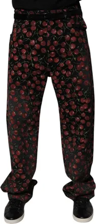 Dolce & Gabbana Black Cherry Cotton Straight Men Denim Jeans Elastane Clothing