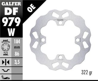 OEM Disco De Freno Trasero Galfer Para Yamaha Yxr 700 Rhino 08- Wave (184x86x3.5mm)